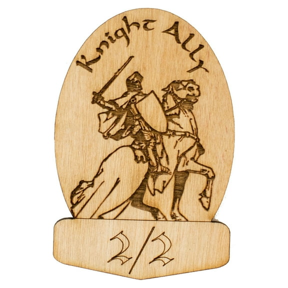 6 Knight Ally Game Tokens 2"x3"
