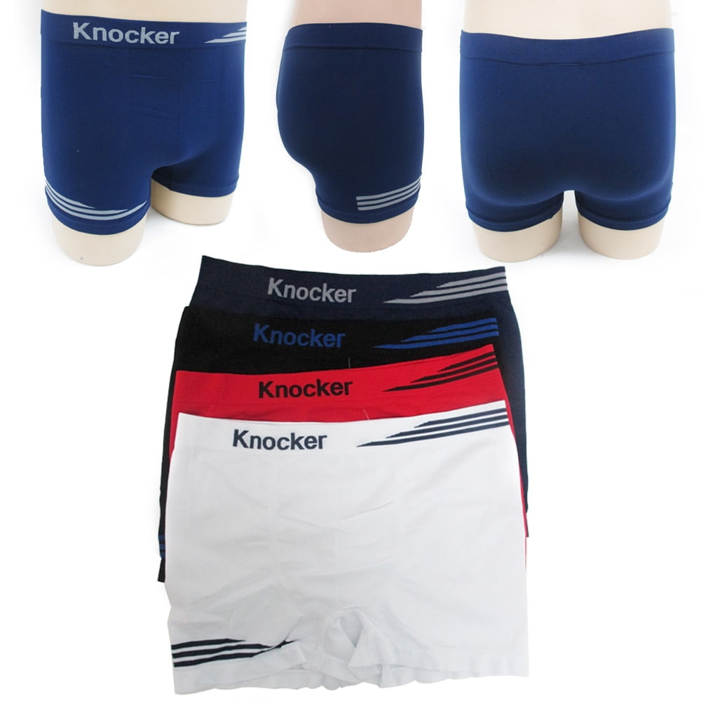6 Knocker Men Seamless Comfort Boxer Briefs Underwear Microfiber