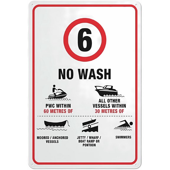 6 Knot No Wash Rust Free Aluminum Sign - 8"x12" UV Ink Printing Durable Weatherproof, Home Outdoor Signage