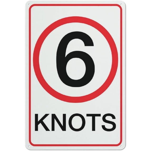 6 Knots Sign Warning Tin Sign Home Kitchen Farm Garden Garage Wall Decor 12X8Inch