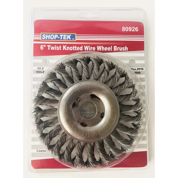6" Knotted Knot Twisted Wire Wheel Brush For Bench Grinder, 22.2 Hole, #80926