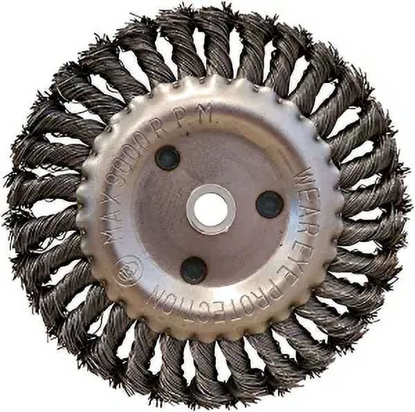 6" Knotted Twist Wire Wheel for All Grinders (5/8" Arbor)