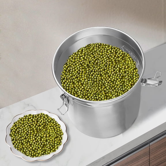 6 L Stainless Steel Airtight Canister, 1.3Gal Canisters Container with Lids Silver for Restaurants