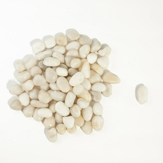 6 LBS River Rocks, StoneCreek, Decorative Garden Stones for Plant Landscaping, Polished Gravel Filler Pebbles, White