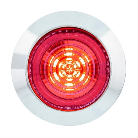 6 LED 1-1/4" Dual Function Light (Combo Clearance/Turn)-Red LED/Clear Lens