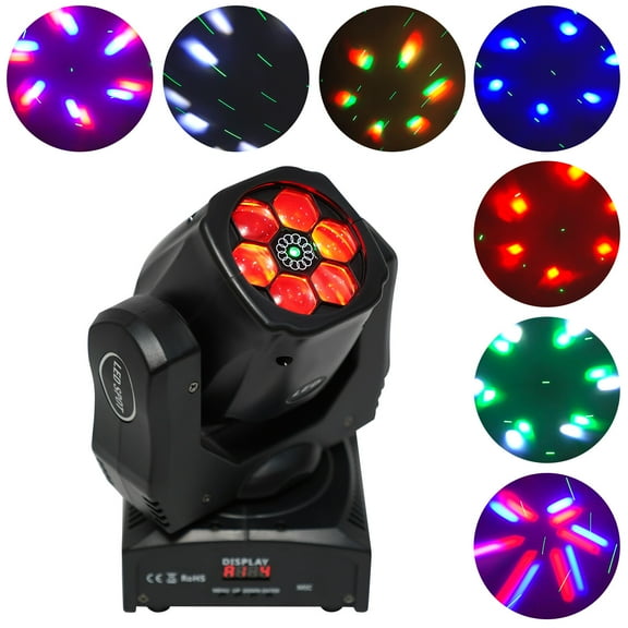 6 LED Bee Eye Laser Moving Head Light DMX512 Beam Stage Light DJ Disco RGBW 100W