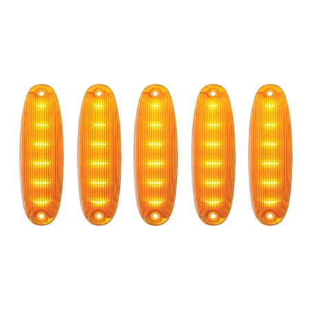 6 LED Cab Lights for 2008-2017 Freightliner Cascadia - Amber LED/Amber Lens