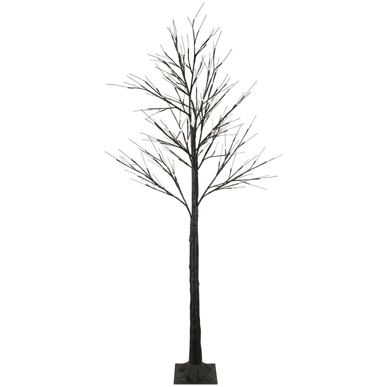 6' LED Lighted Black Christmas Twig Tree - Warm White Lights