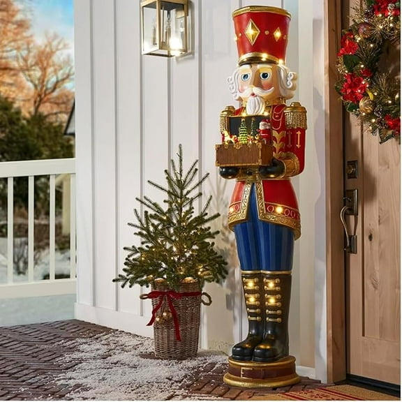 6' LED Metallic Grand Nutcracker with Music