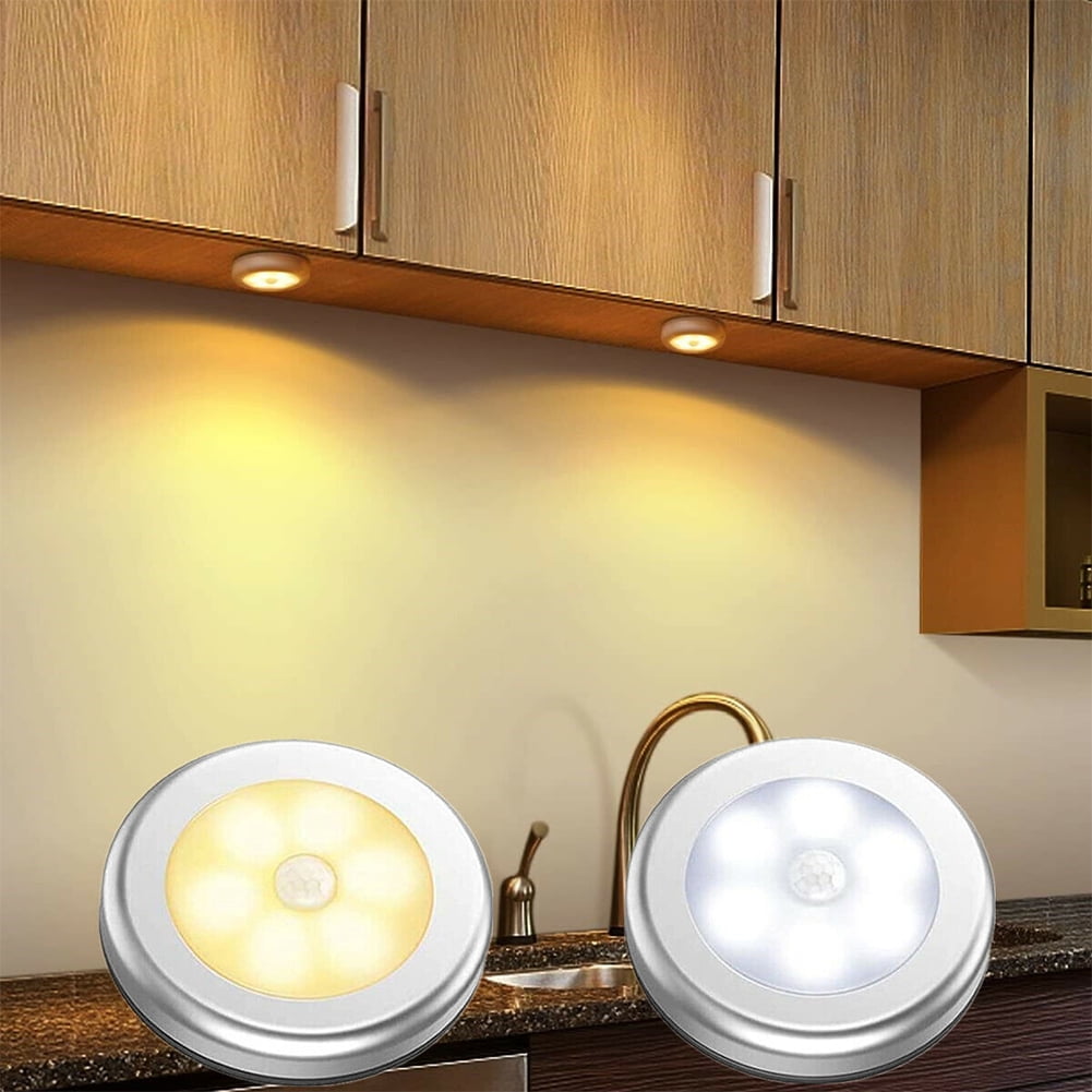 6 LED Motion Sensor Night Lights Cordless Closet Light Battery Powered