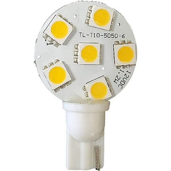 6-LED RV Bulb Replacement (Plastic Wedge Base Style)