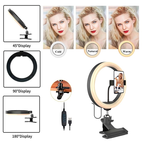 6" LED Ring Light, Adjustable 3200K-5600K Color Temperature, for Photography, Light for Video Conferencing