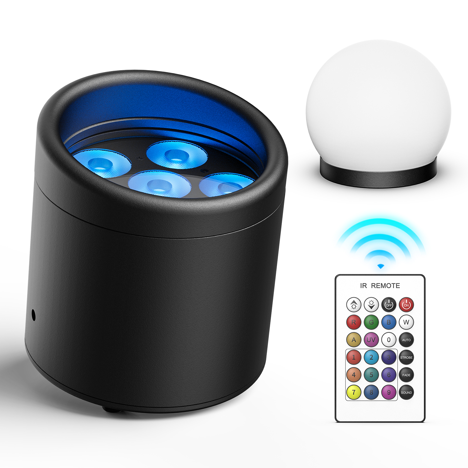 6 LED Stage Par Light DJ Lights, Cylinder RGBWA+UV Black Lights w