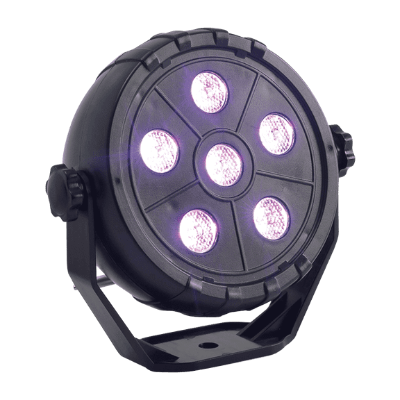Black light Mini-Par 6x 1 watt UV LEDs