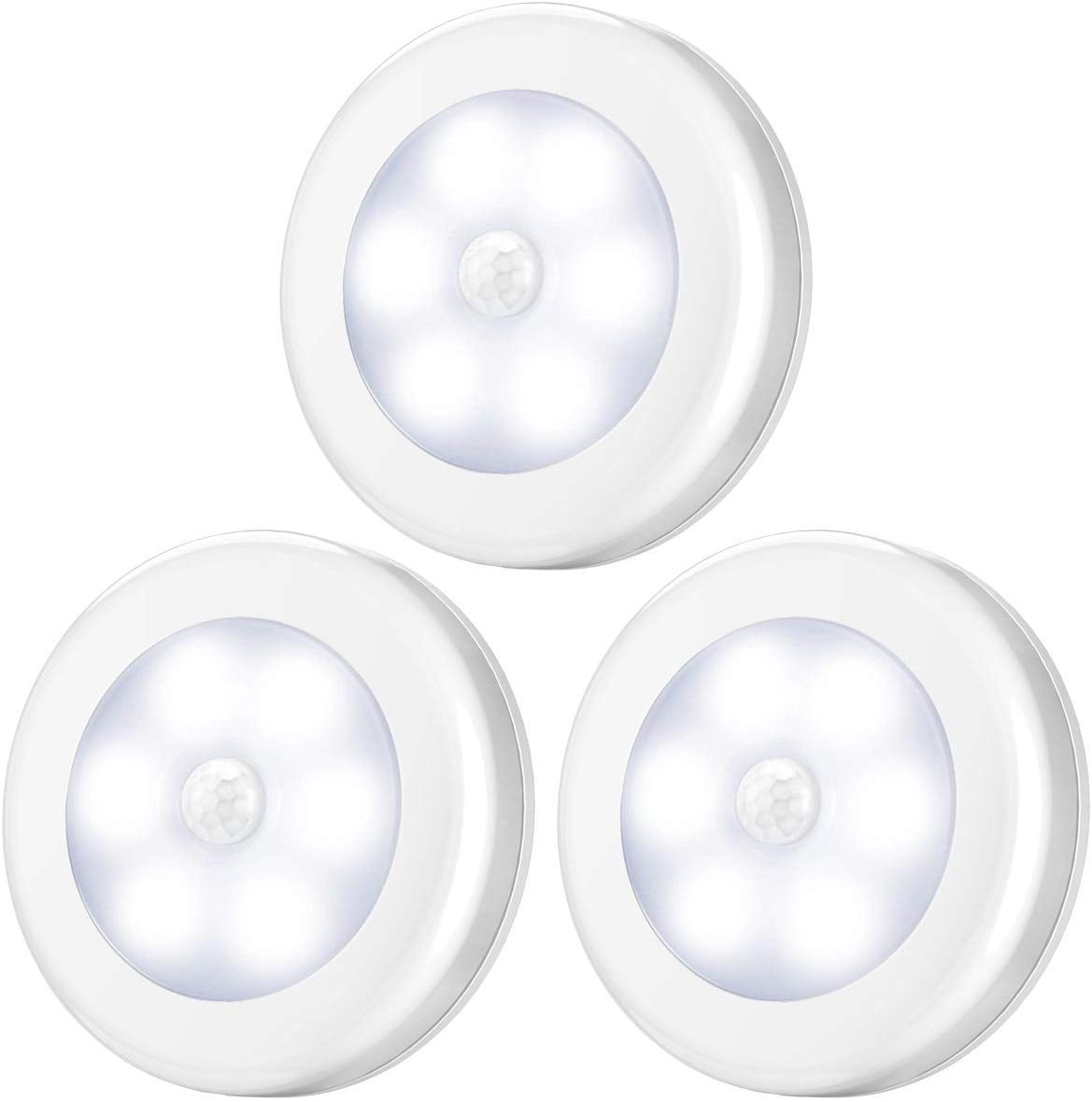 6 LED Wireless Infrared PIR Auto Motion Sensor Night Light Cabinet Stair Indoor Lamp (White Light)