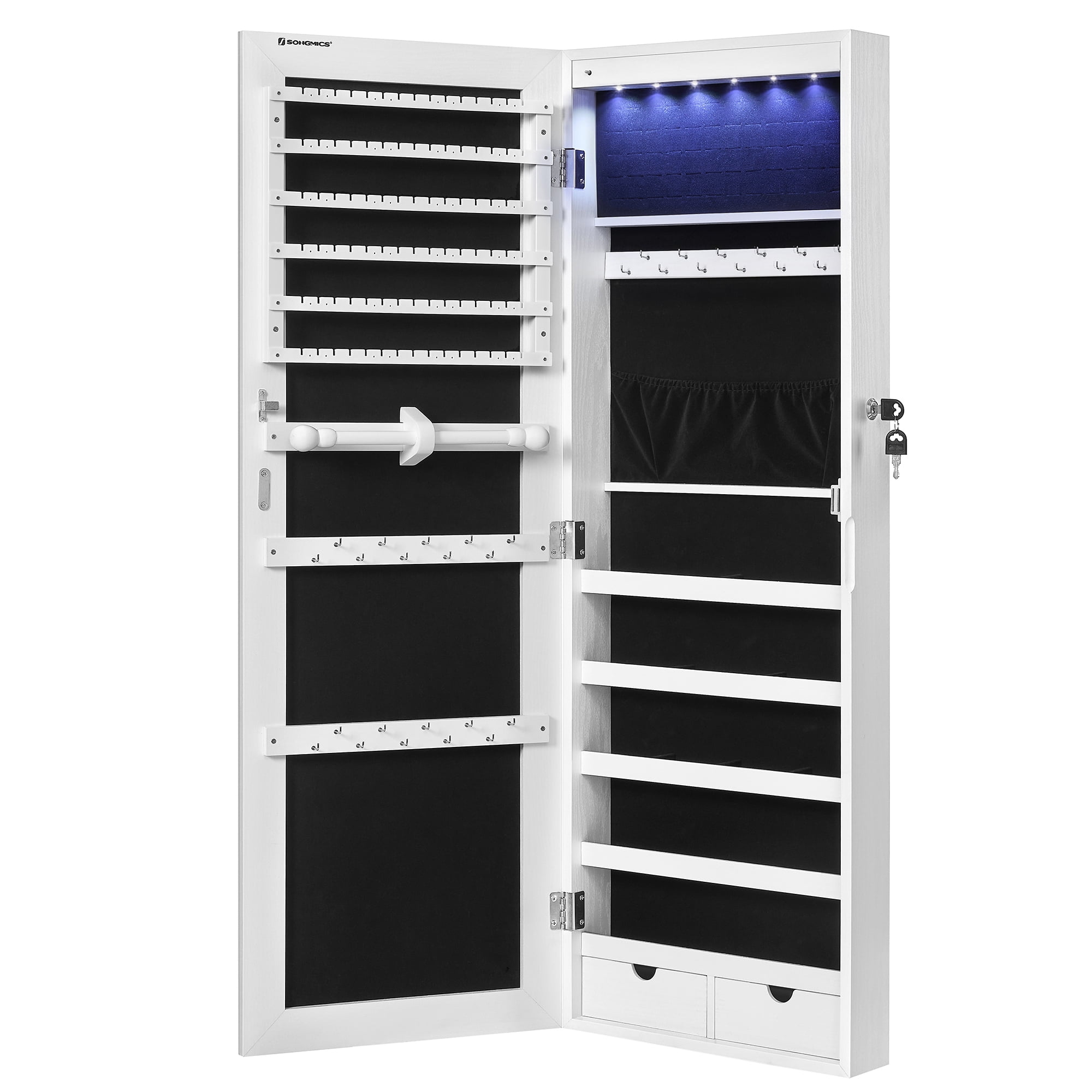 Giantex Large Jewelry Cabinet: Wall/Door Mounted, Lockable Giantex Large Jewelry Cabinet: Wall/Door Mounted, Lockable