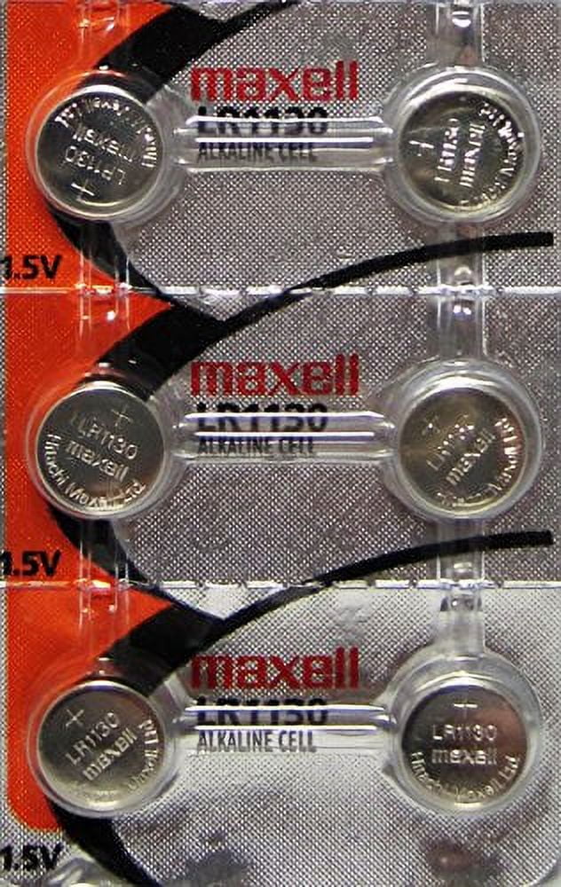 6 LR1130 (189) Alkaline Button Cell Batteries By maxell Exp.2023 