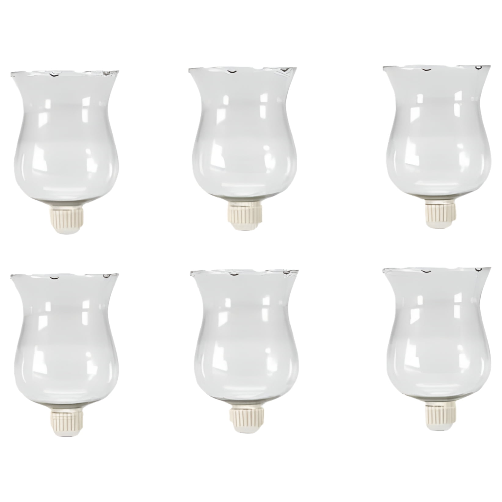Better Crafts Large Clear Glass Votive Candle Holder Cups with Rubber Peg Bottoms, Set of 6
