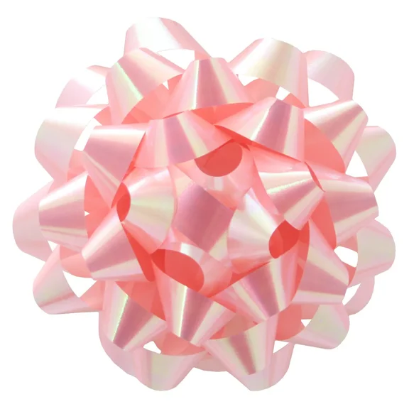 6" Large Shiny Light Pink Gift Bow - Spritz: Decorative Bows for Gift Wrapping, Solid Plastic, All Occasions