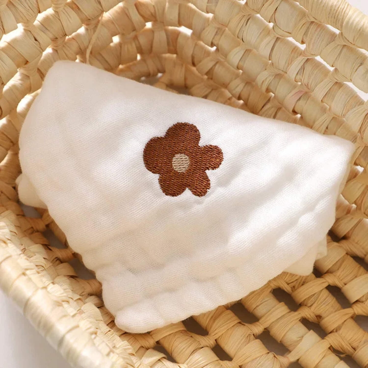 6 Layer Cotton Embroidery Burp Cloth