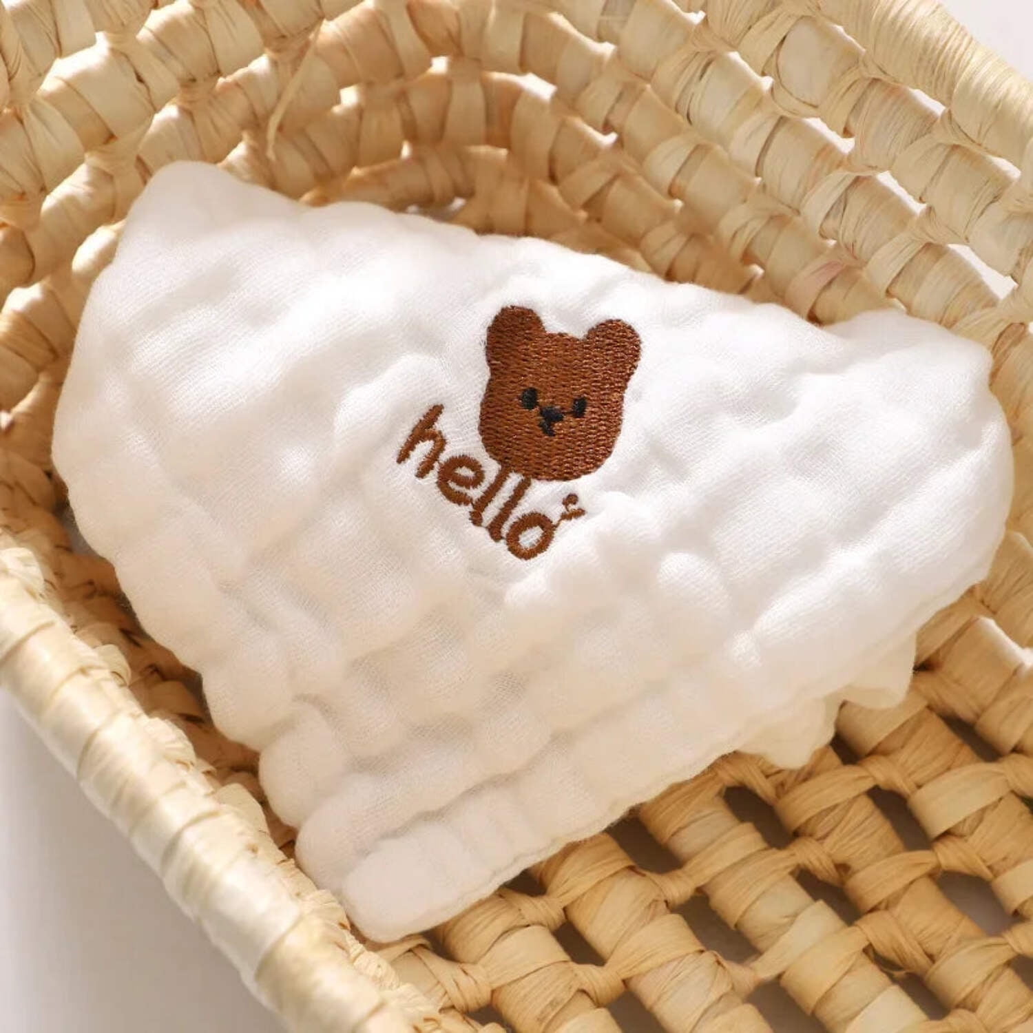 6 Layer Cotton Embroidery Burp Cloth