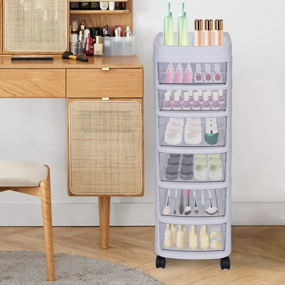 6-Layer Kitchen Rolling Cart Storage Cabinet Trolley Laundry Room W/Drawer+Wheel for Living Rooms, Bedrooms, Kitchen