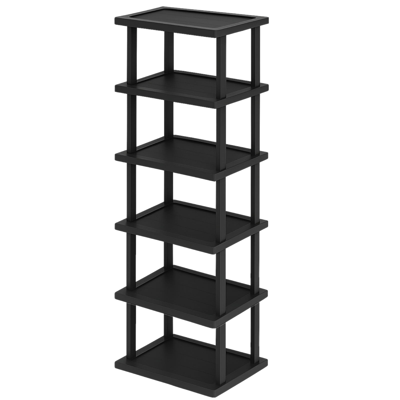 6-Layer Narrow Shoe Rack, Slim Vertical Bamboo Shoe Shelf, Space-Saving Design for Entryway, Fits Small Spaces, Sturdy, Adjustable Shelves, Ideal for Shoes, Bags