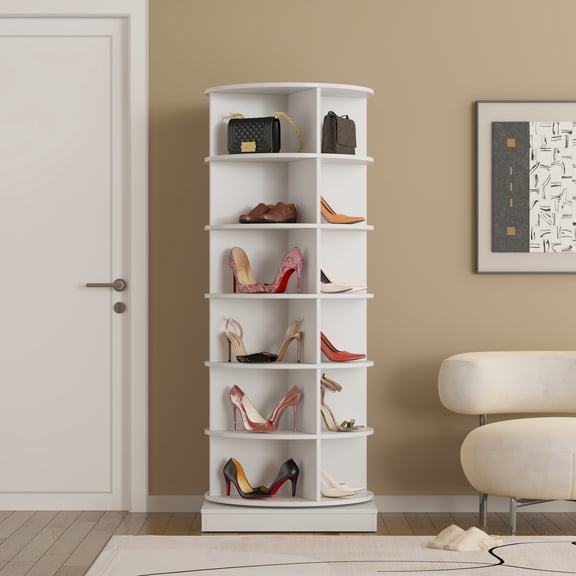 6-Layer Shoe Cabinet with 360 Spin Design | Store Up to 24 Pairs, Tidy Up Home