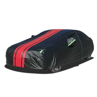 6-Layers Car Cover Premium Sedan Full Padded Car Cover All Weather Weatherproof UV Sun Protection Snow Dust Storm Resistant Outdoor Exterior Custom Form-Fit with Straps