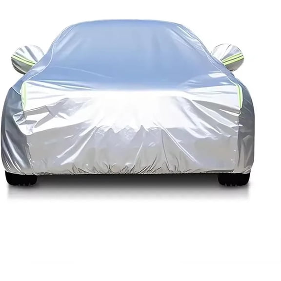 6 Layers Car Cover Waterproof All Weather for Automobiles, Outdoor Full Rain Sun UV Protection with Zipper Cotton, Universal Fit Sedan (184-193 inch)