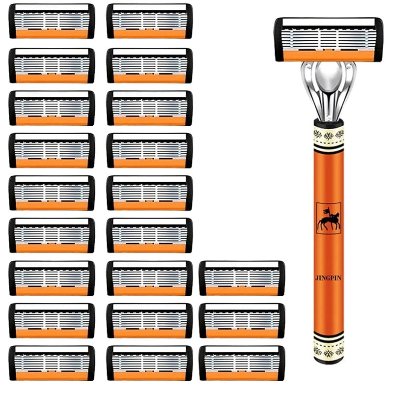 6-Layers Safety Razor Set High Quality Men Razor Sharp Stainless Steel ...