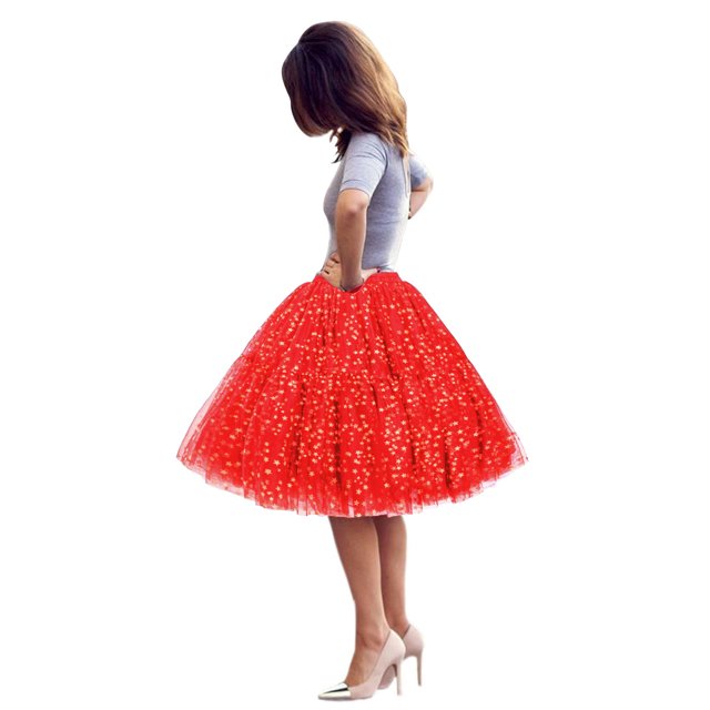 6 Layers Women Tutu Short Skirt High Waist Mesh Soft Tulle Skirt Puffy