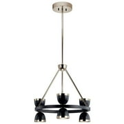 6 Led Small Chandelier in Mid-Century Modern Style-20 inches Tall and 22 inches Wide-Black Finish Bailey Street Home 147-Bel-4436003