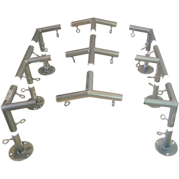 6 Leg Style Carport Canopy EMT Pipe Fittings Low Peak Connectors with 102 Degree Angle Galvanized Steel (Connects 1-5/8" Pipe)