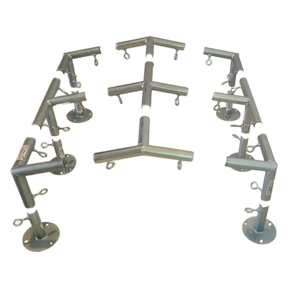 6 Leg Style Carport Canopy Pipe Fittings Low Connectors with 102 Degree Angle (Choose Size) (Connects 3/4" Pipe)