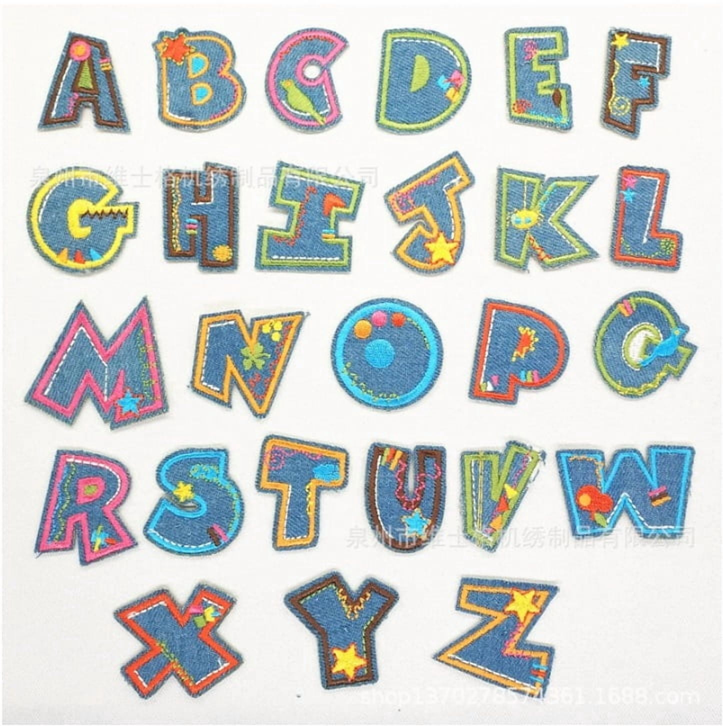 6 Letters Animal Cartoon Cloth Patch - Embroidered Denim Patch for Clothing and Accessories