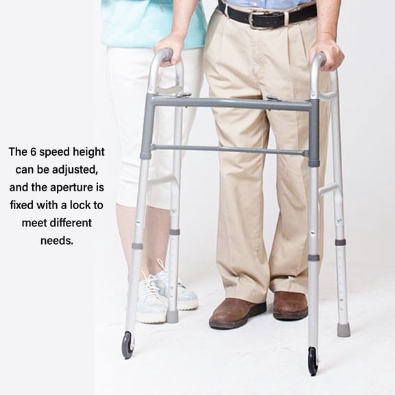 6,Level Adjustable Walker Wheels , Stainless Steel Plastic, Protect Floors