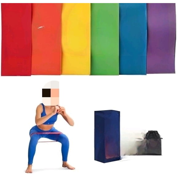 6 - Level Mini Resistance Loop Bands for Glutes, Legs & Core Workouts. PT-Inspired for Physical Therapy, Recovery, Mobility & Home Fitness. Natural Latex with Guide. Resistance Bands Loop Set