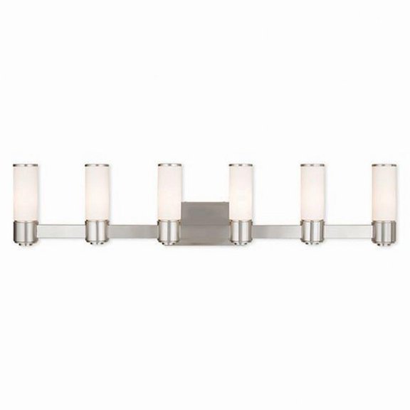 6 Light Ada Bathroom Light in Contemporary Style 46 inches Wide By 9.75 inches High-Brushed Nickel Finish Bailey Street Home 218-Bel-2120500