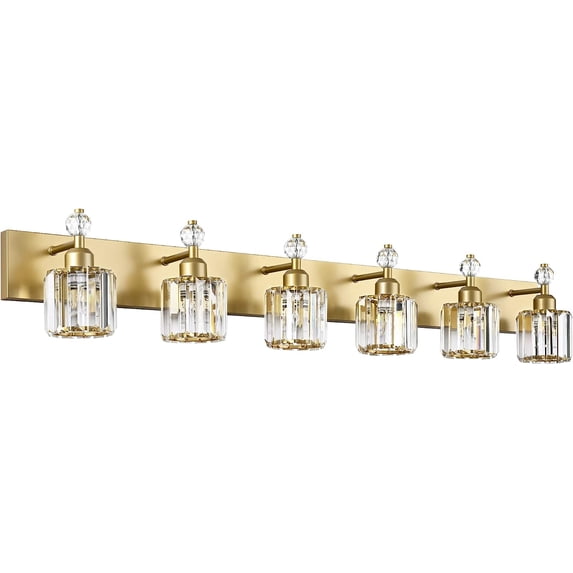 6 Light Bathroom Vanity Light Modern Gold Crystal Bathroom Lighting Fixtures Over Mirror