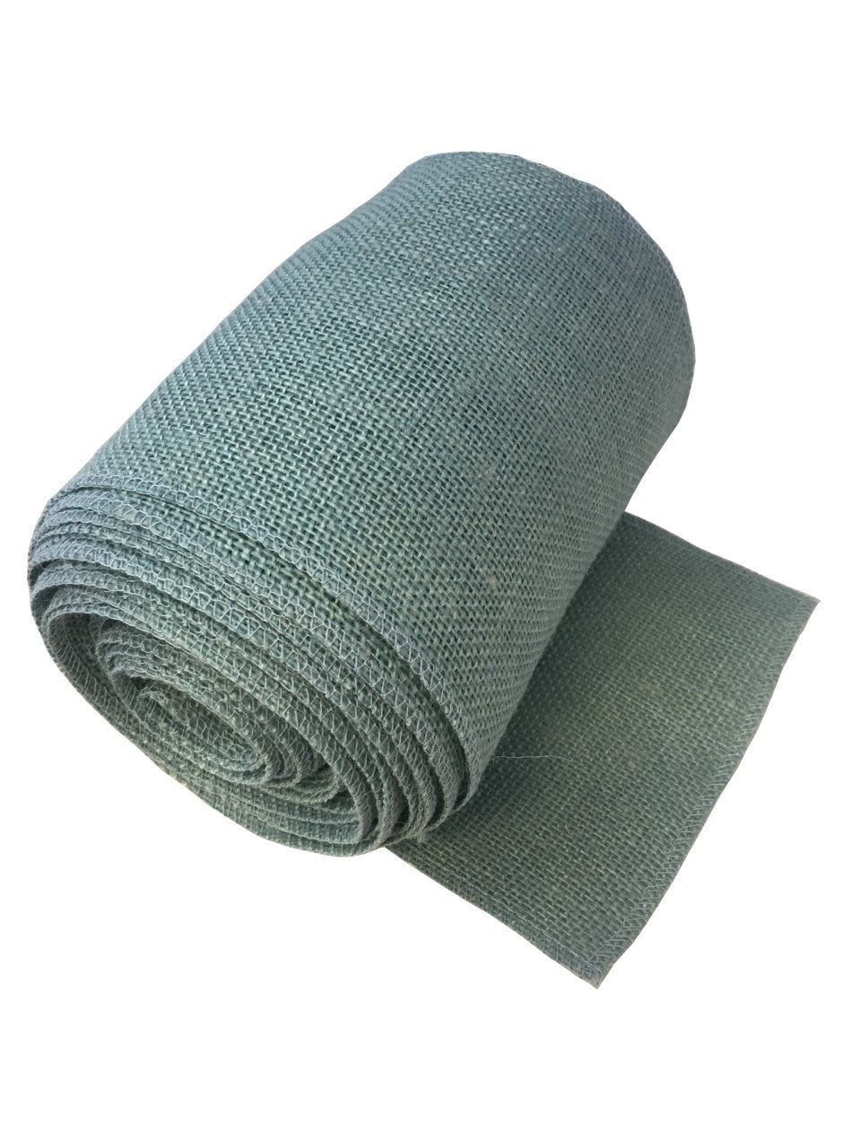 6 Light Blue Burlap Ribbon 10 Yards Serged Made In Usa-,