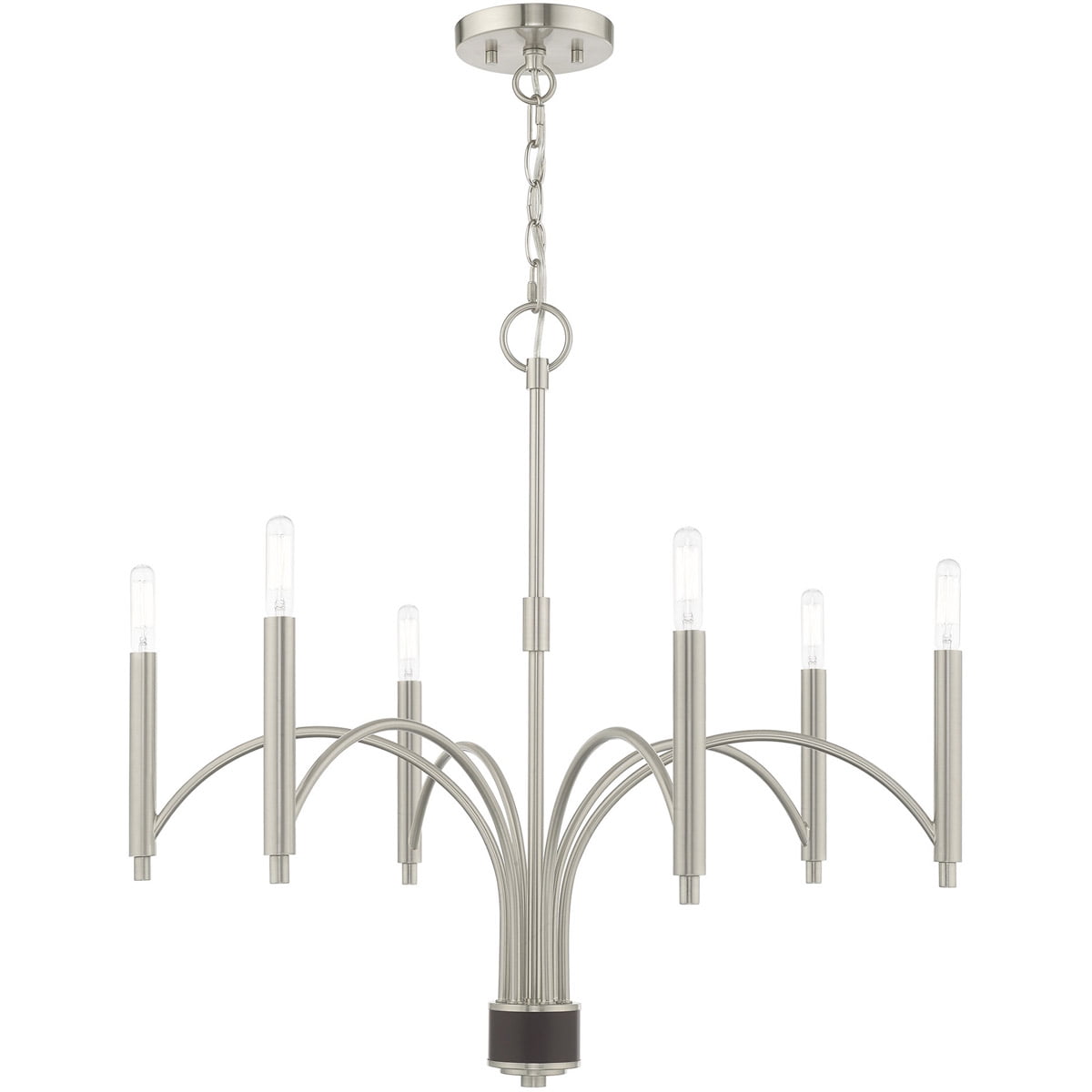 Wisteria Minimalist 6-Light Brushed Nickel & Crystal Chandelier