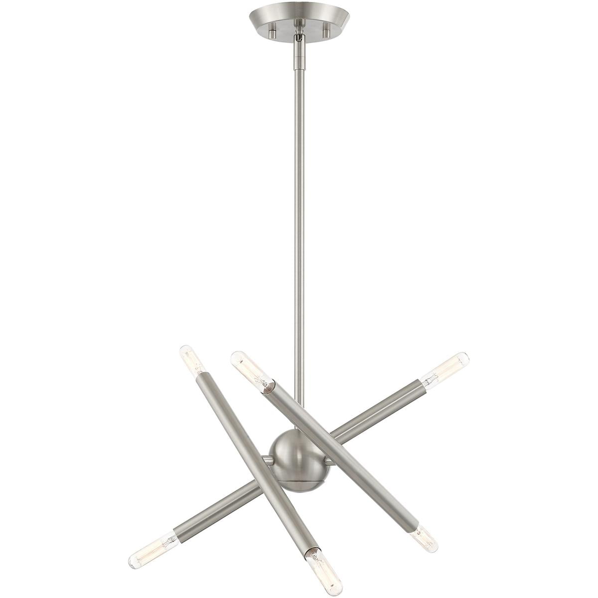 Soho Mini 6-Light Brushed Nickel Crystal Chandelier