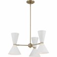thumbnail image 1 of 6 Light Chandelier-13.5 inches Tall and 30.75 inches Wide-Champagne Bronze/White Finish Bailey Street Home 147-Bel-5016830, 1 of 1