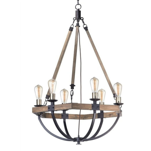 6 Light Chandelier 29.25 Inches Wide And 42 Inches Tall -Traditional Installation Maxim Lighting 20337Wobz