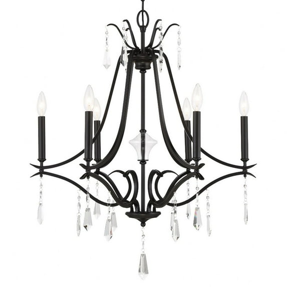 4446-66A-Minka Lavery-Laurel Estate - 6 Light Chandelier-31.75 Inches Tall and 26.75 Inches Wide-Coal Finish -Traditional Installation