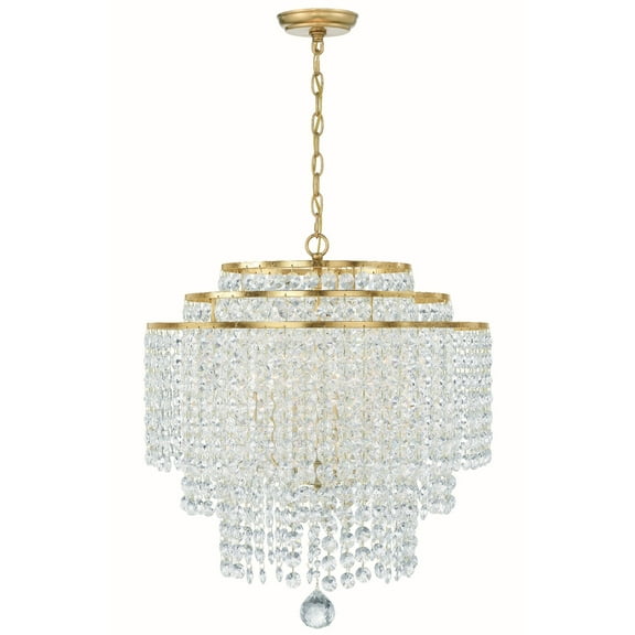 Crystorama Lighting - Gabrielle - 6 Light Chandelier-Antique Gold Finish