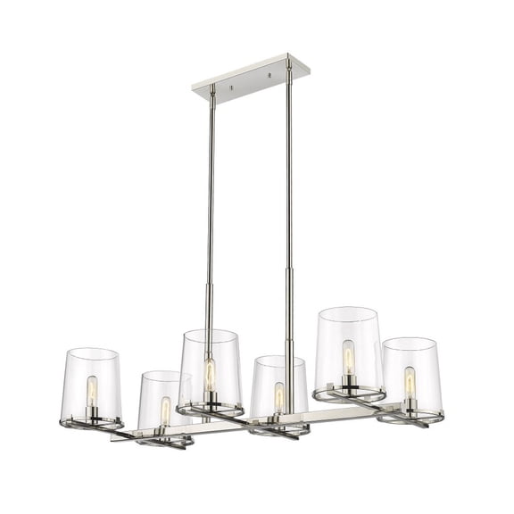 6 Light Chandelier In Industrial Style-10 Inches Tall And 22 Inches Wide Z-Lite 3032-6L-Pn