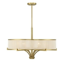 Warm Brass Six Light Chandelier from the Wynwood Collection