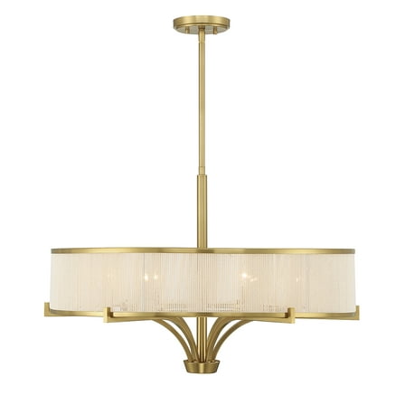 Warm Brass Six Light Chandelier from the Wynwood Collection